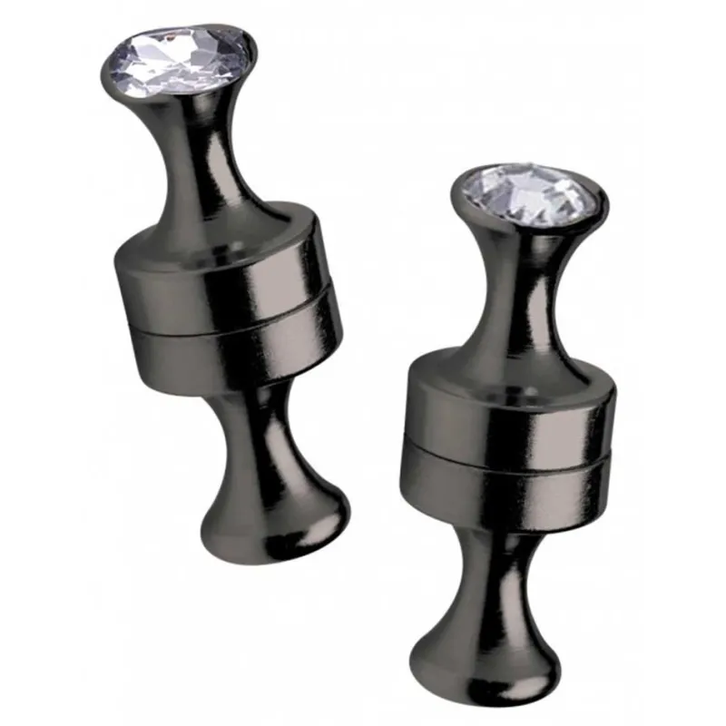 Stainless Steel Pince-tétons Magnet Pins Noires x2